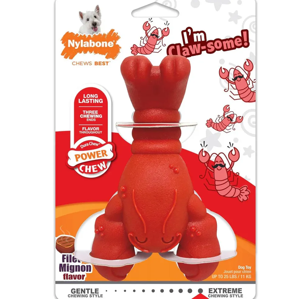 Nylabone Power Chew Lobster Dog Toy, Red