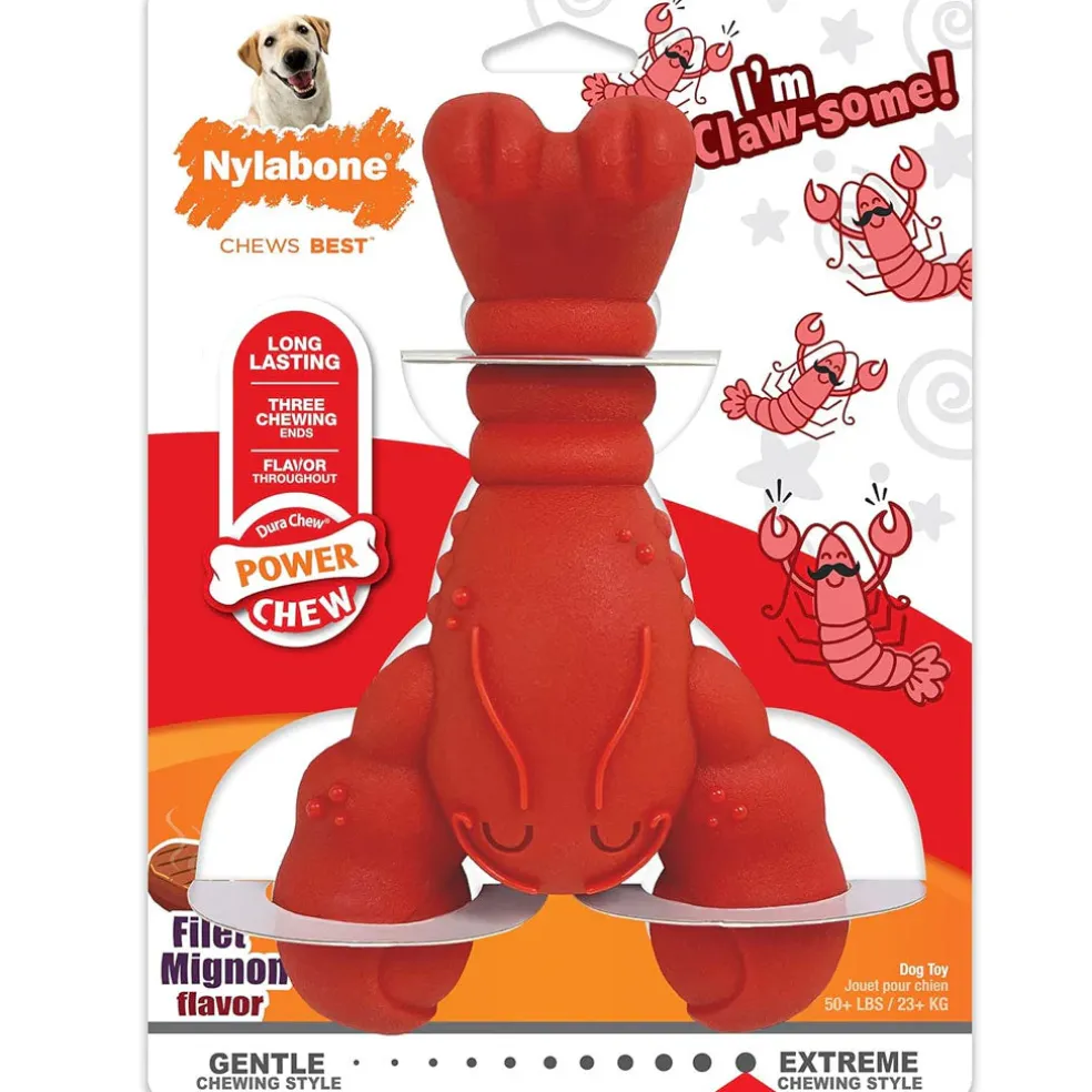 Nylabone Power Chew Lobster Dog Toy, Red