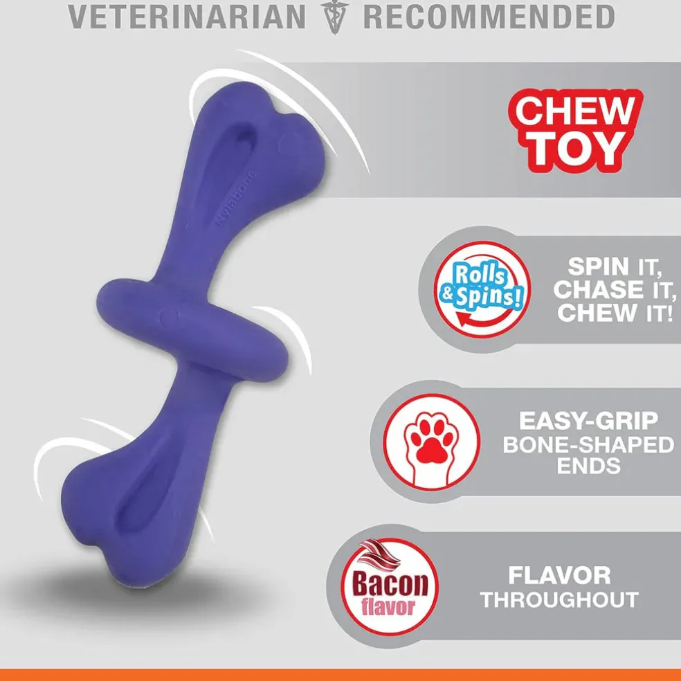 Nylabone Power Chew Rolling Dog Toy, Blue, Large/Giant