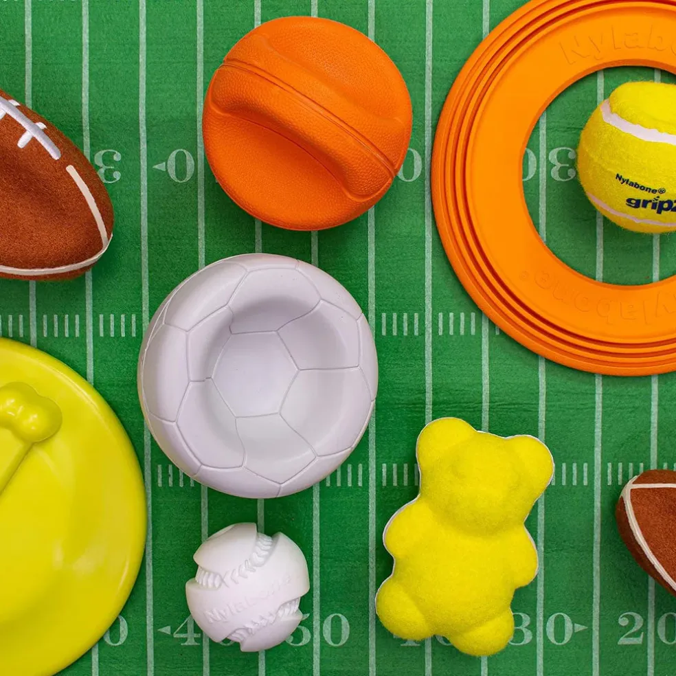 Nylabone Power Play Dog Baseball Gripz, Medium/Wolf