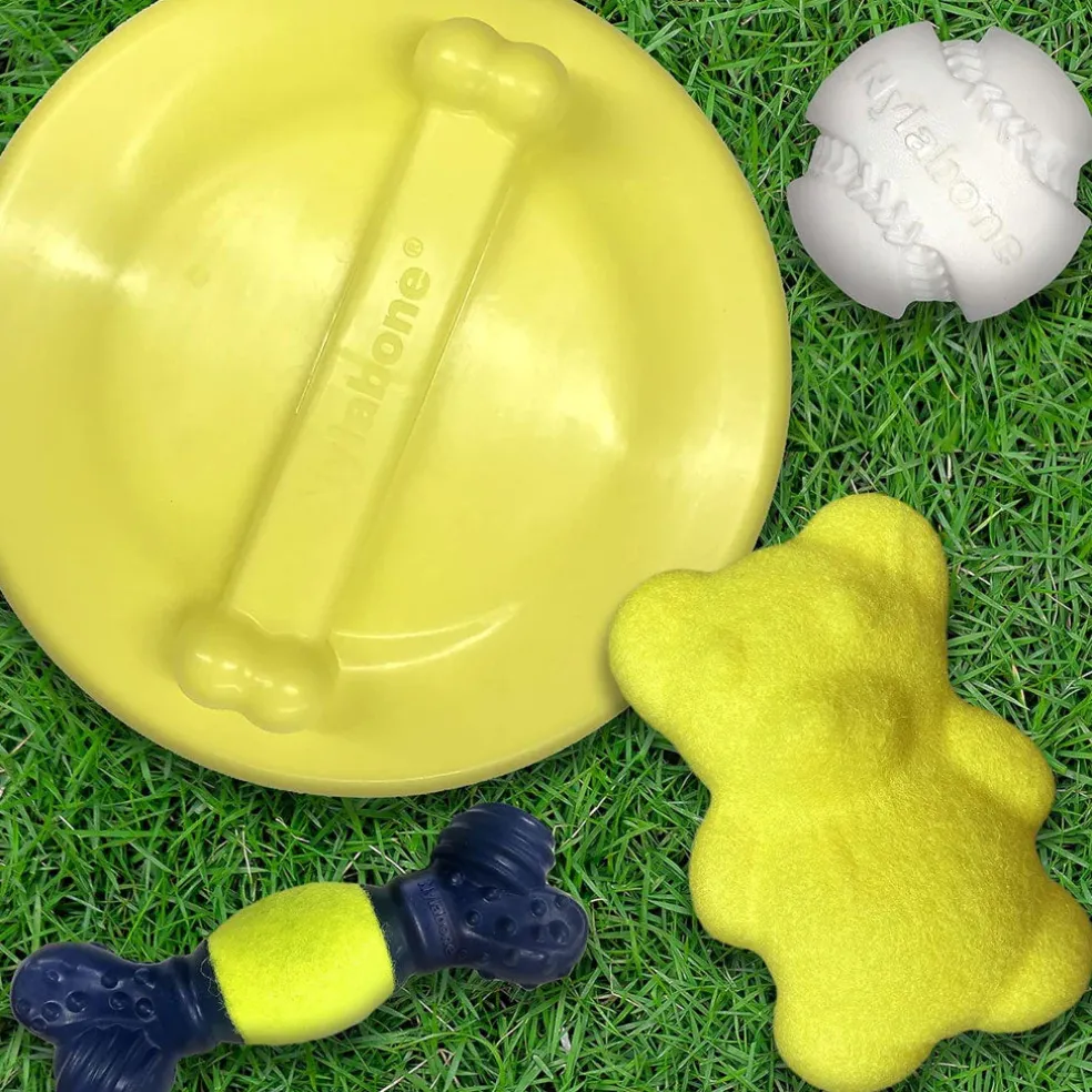 Nylabone Power Play Dog Baseball Gripz, Medium/Wolf