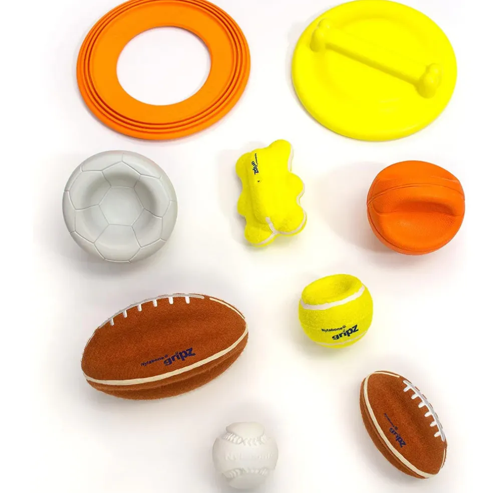 Nylabone Power Play Dog Baseball Gripz, Medium/Wolf