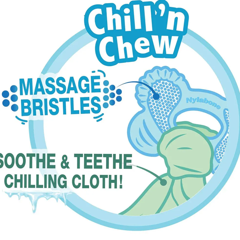 Nylabone Puppy Chew Freezer Teething Chill'n Chew Dog Toy, Peanut Butter Flavor, Small/Regular