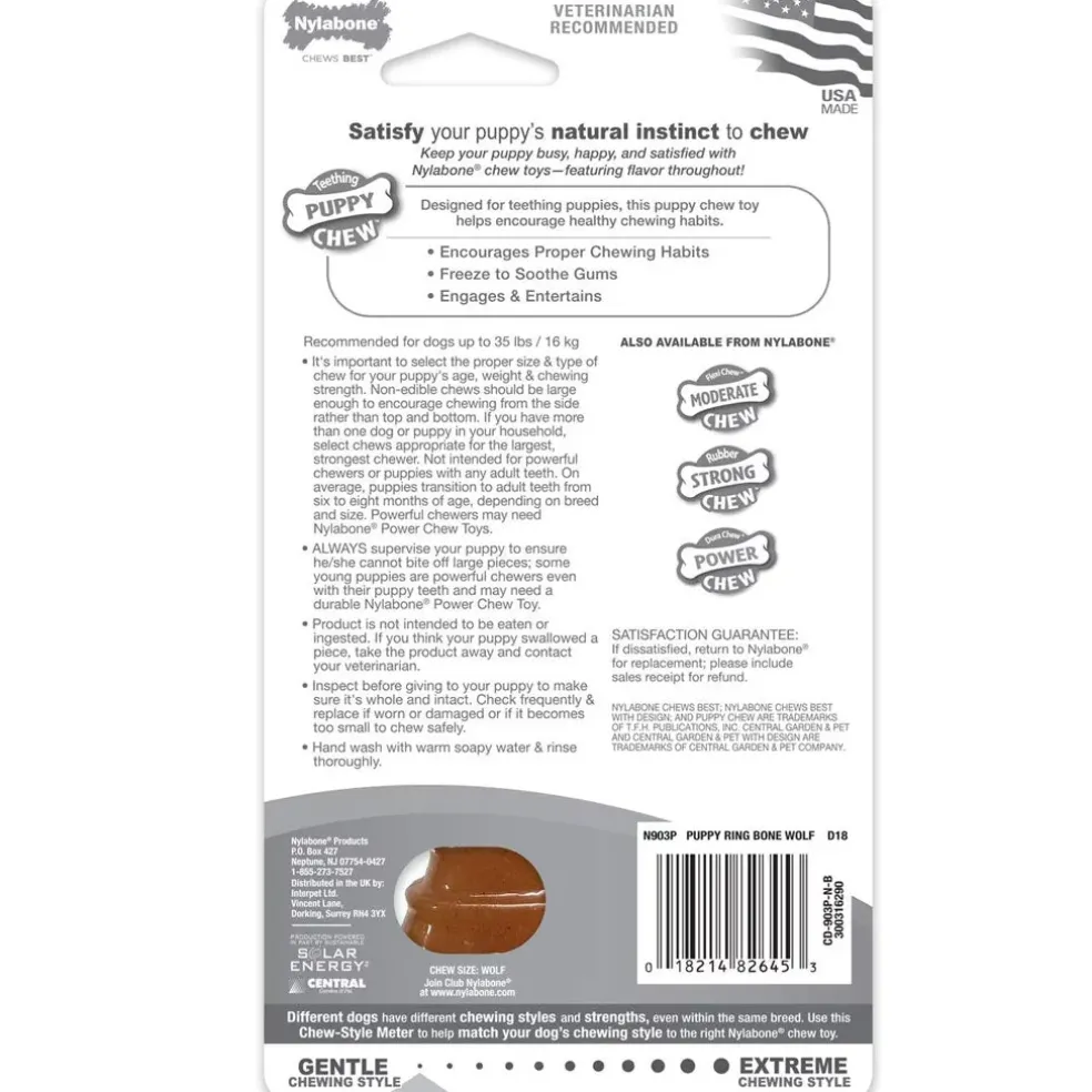 Nylabone Puppy Chew Ring Chicken Flavored Puppy Chew Toy