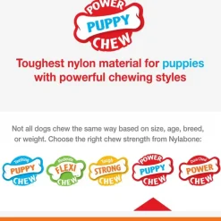 Nylabone Puppy Power Chew Teething Toy Rings Dogs Bacon Flavor, Small