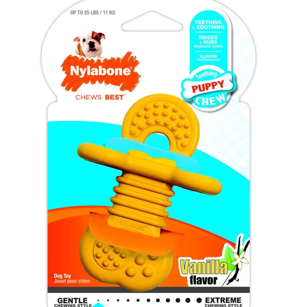 Nylabone Puppy Rubber Teether Vanilla Flavor, Small