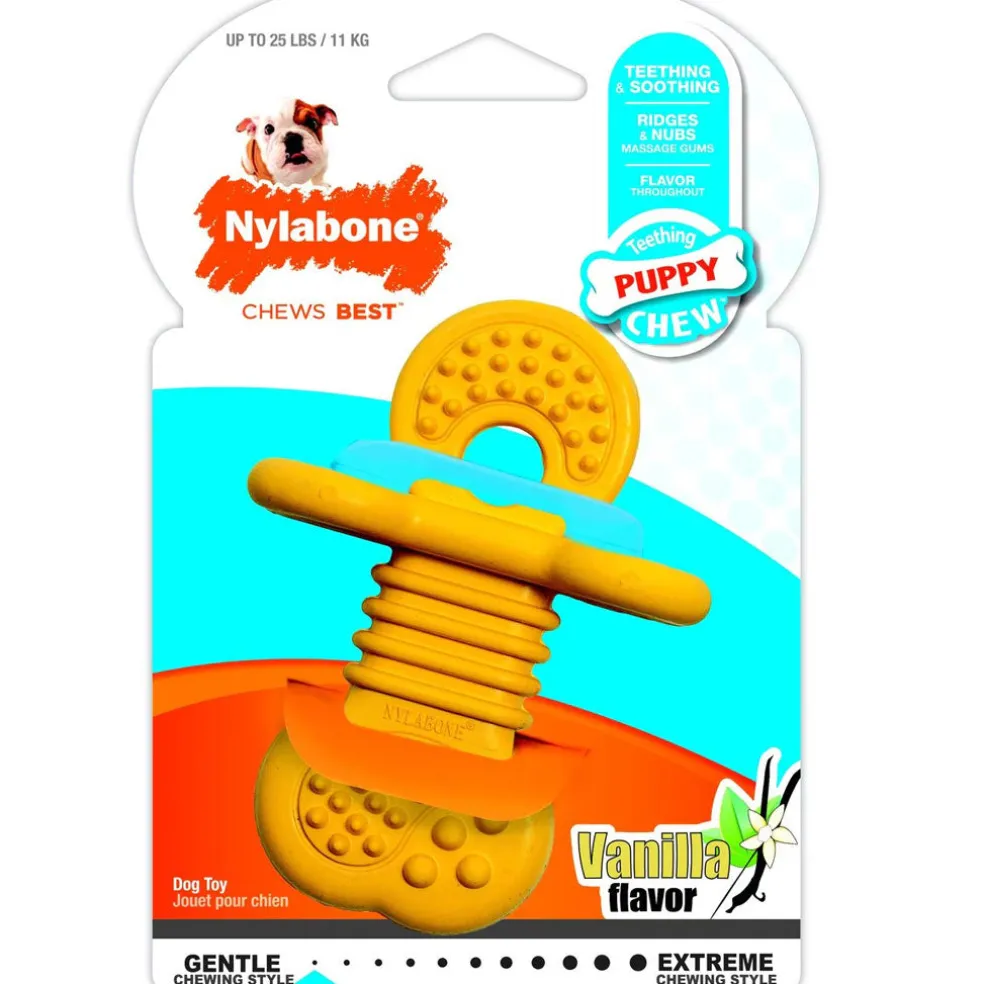 Nylabone Puppy Rubber Teether Vanilla Flavor, Small