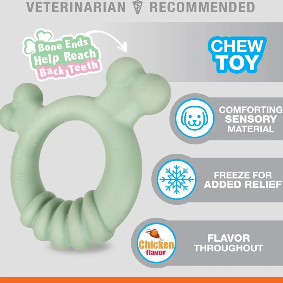 Nylabone Sensory Material Puppy Teething Ring Chicken Flavor, Small