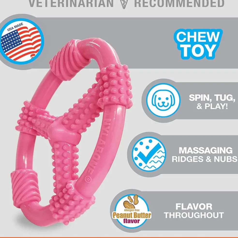 Nylabone Spin Tug & Play Puppy Chew Dog Toy, Medium/Wolf