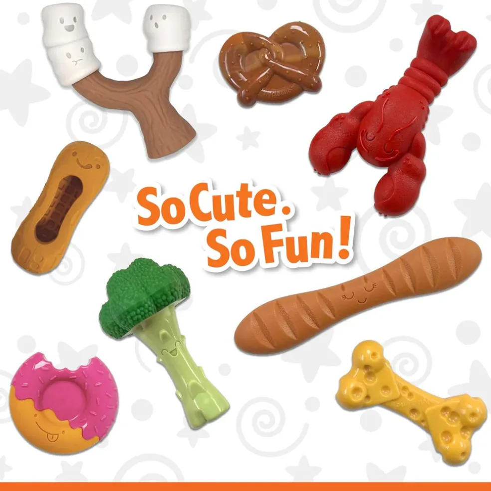 Nylabone Strong Rubber Allergen-Free Peanut Butter Flavor Tough Dog Treat Toy, Brown, Medium/Wolf