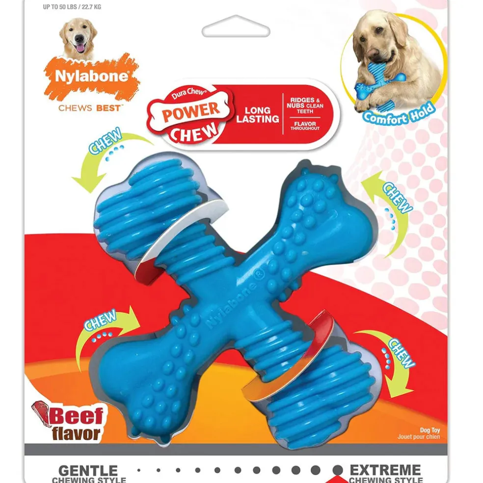 Nylabon Power Chew X Bone Chew Toy for Puppies, Beef Flavor