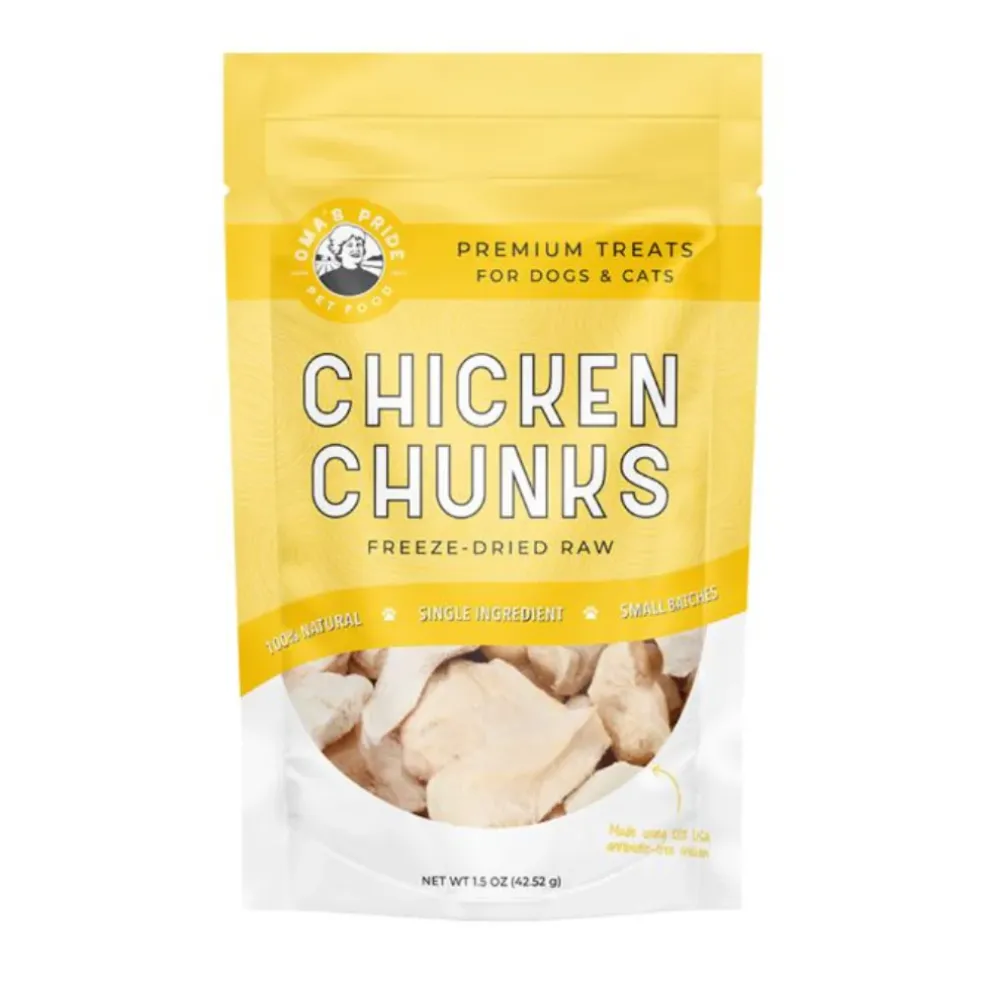 Oma's Pride Freeze-Dried Chicken Breast Chunks Dog & Cat Treats
