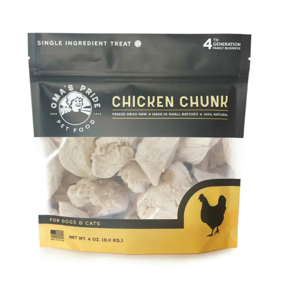Oma's Pride Freeze-Dried Chicken Breast Chunks Dog & Cat Treats