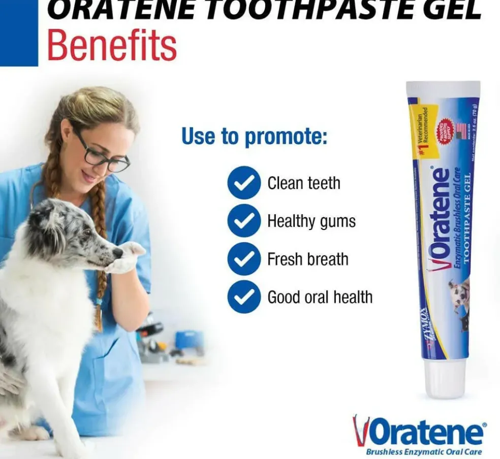 Oratene Brushless Maintenance Toothpaste Gel for Dogs & Cats (2.5oz)
