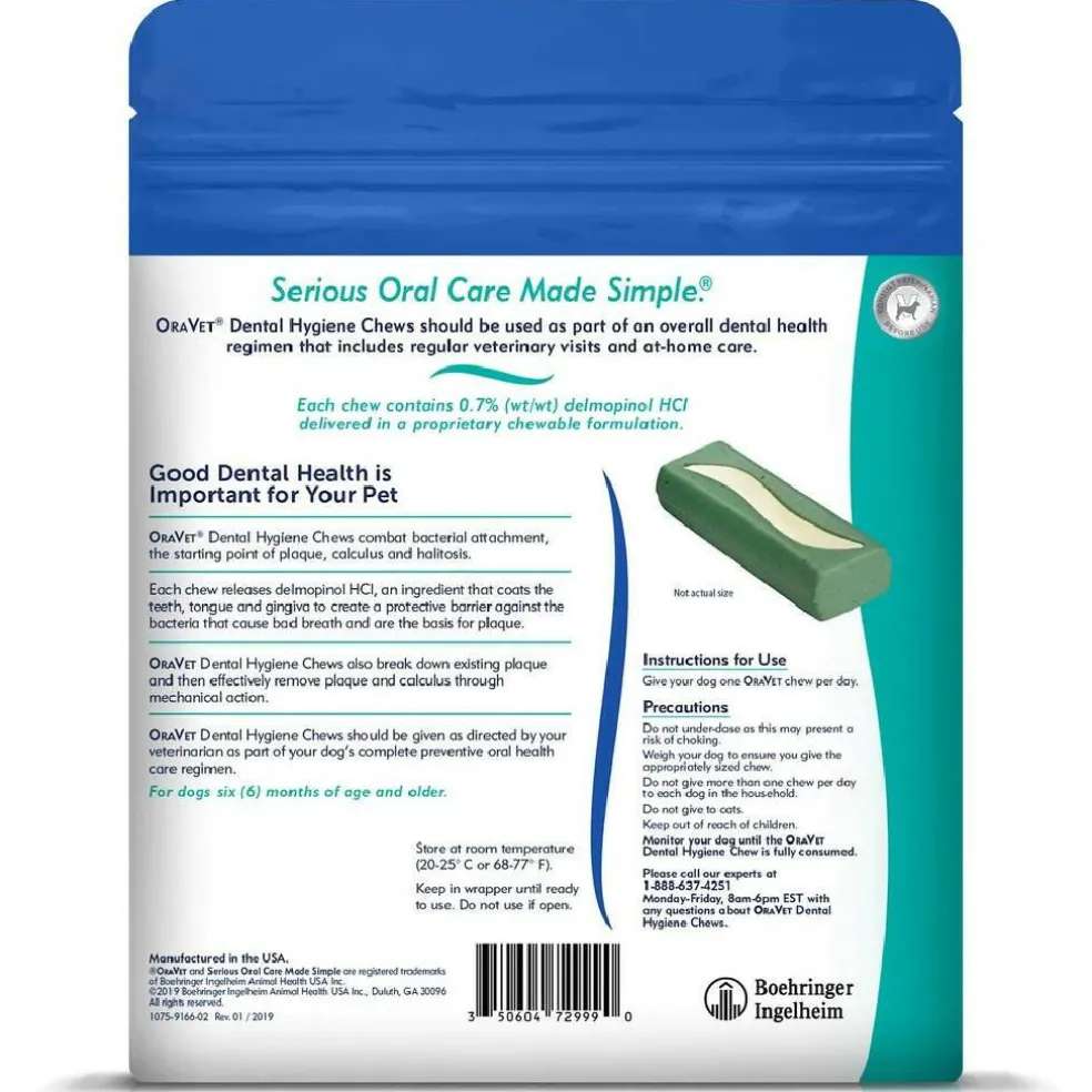 ORAVET Dental Hygiene Chews For Small Dogs 10-24 lbs