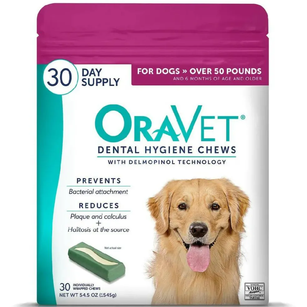 ORAVET Dental Hygiene Chews For Large Dogs over 50 lbs