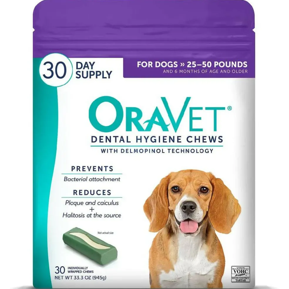 ORAVET Dental Hygiene Chews For Medium Dogs 25-50 lbs