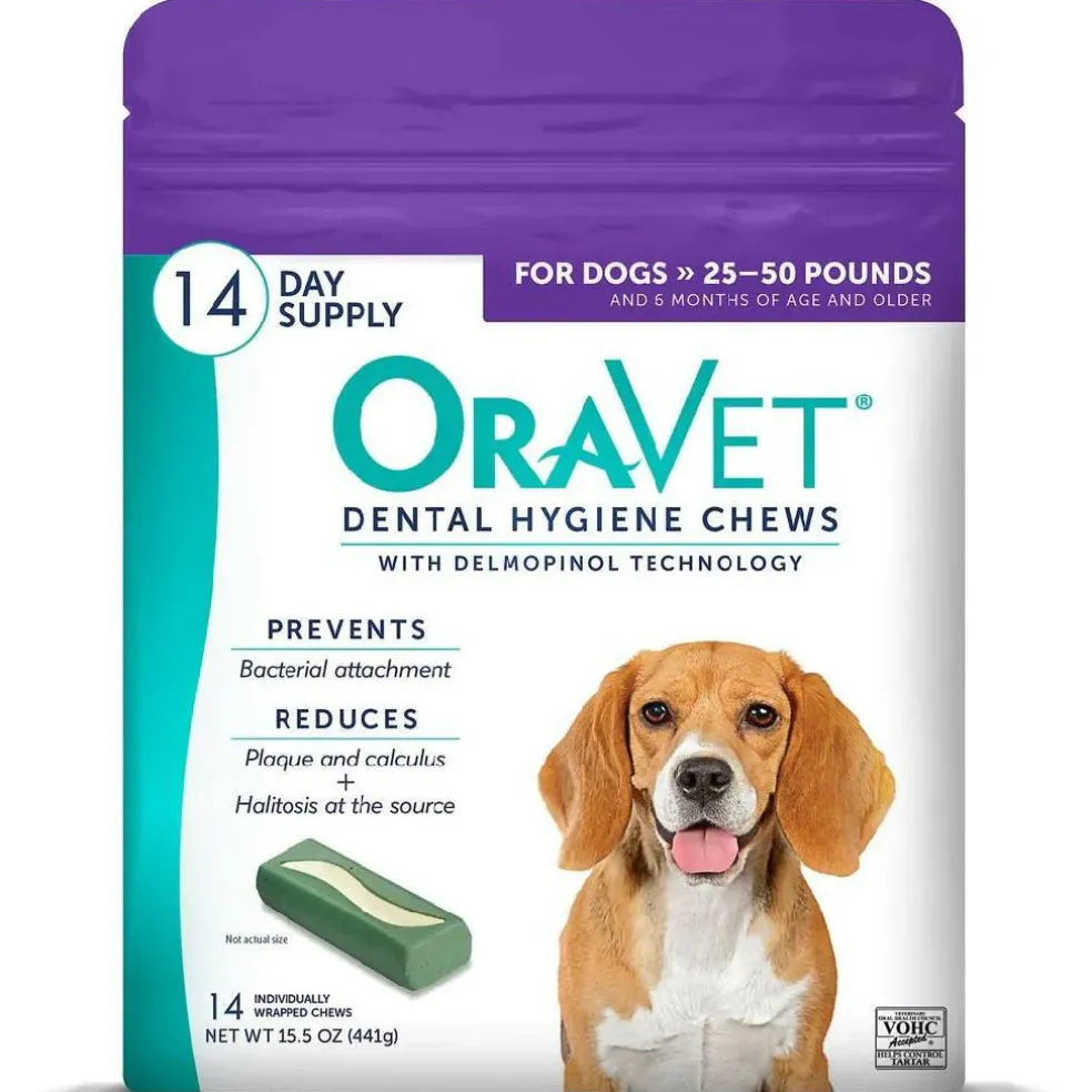 ORAVET Dental Hygiene Chews For Medium Dogs 25-50 lbs