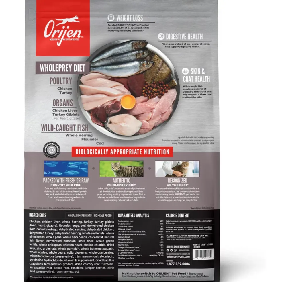 ORIJEN Fit & Trim Grain-Free High-Protein Premium Dry Cat Food