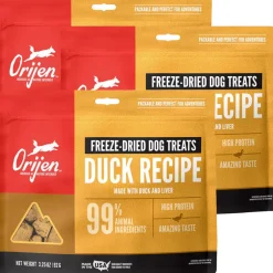 ORIJEN Free Run Duck Grain-Free High-Protein Freeze Dried Dog Treats, 3.25-oz bag