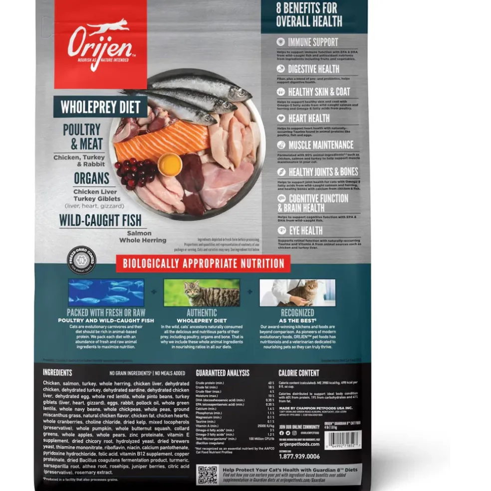 ORIJEN Guardian 8 Grain-Free High-Protein Premium Dry Cat Food