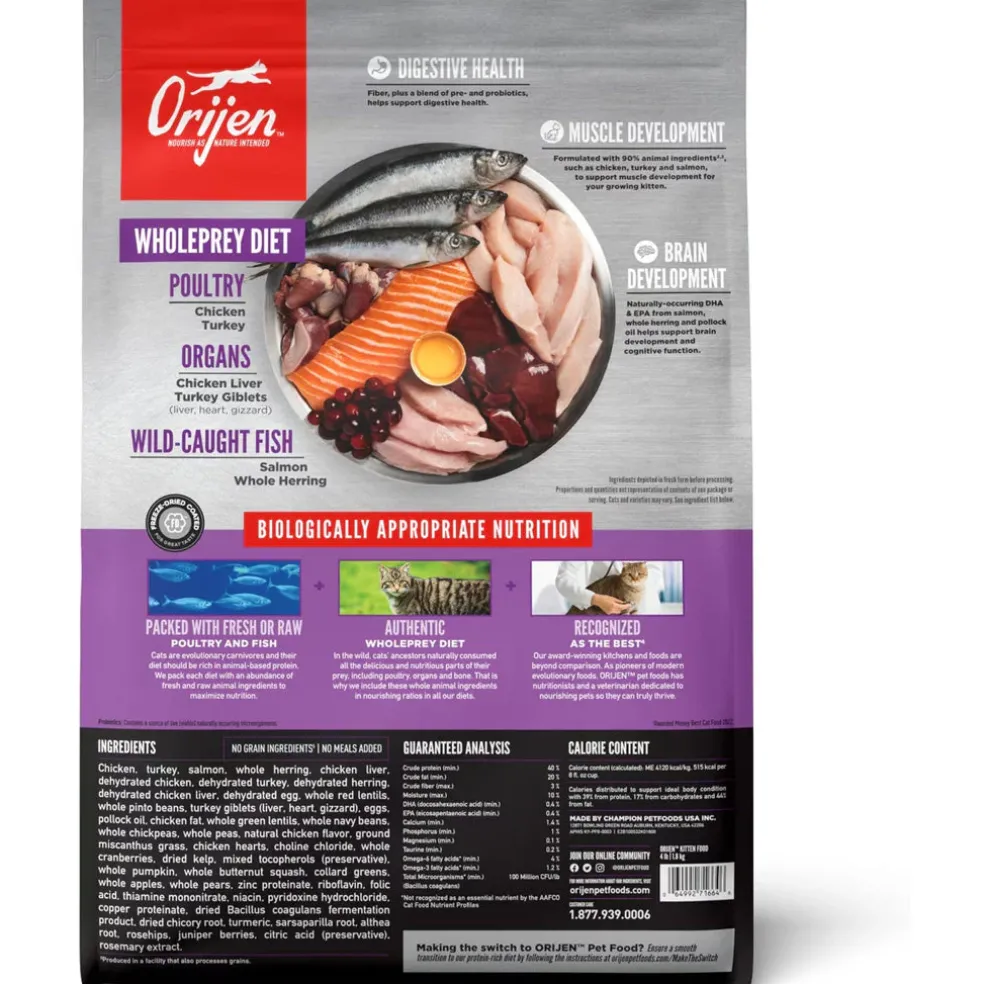 ORIJEN Kitten Grain-Free High-Protein Premium Dry Cat Food