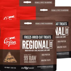 ORIJEN Regional Red Grain-Free High-Protein Raw Animal Ingredients Freeze Dried Cat Treats, 1.25-oz bag