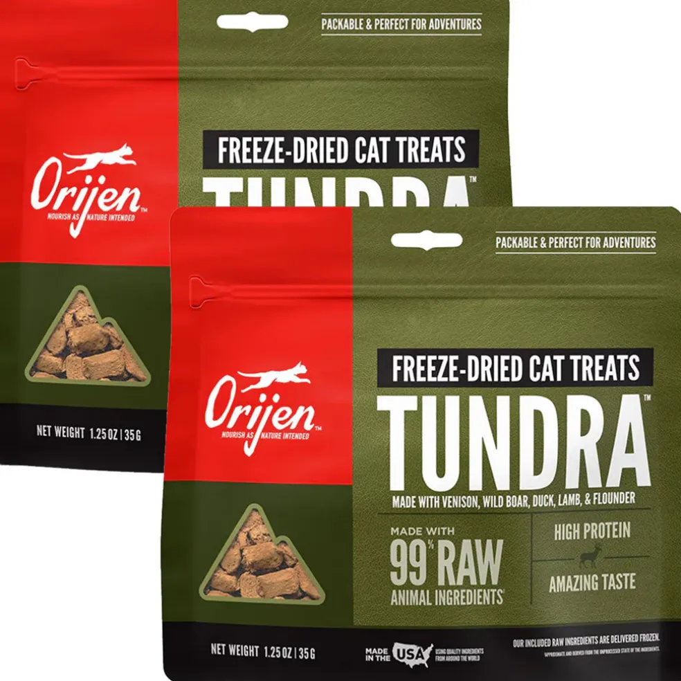 ORIJEN Tundra Grain-Free High-Protein Raw Animal Ingredients Freeze Dried Cat Treats, 1.25-oz bag