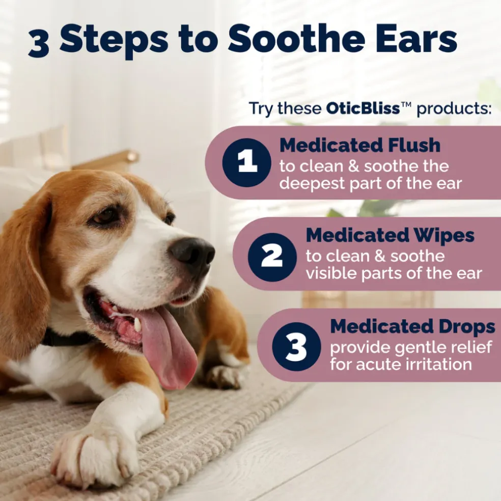 Oticbliss Advanced Vet Strength Allergy Ear Drops for Dogs and Cats, 1.8 oz
