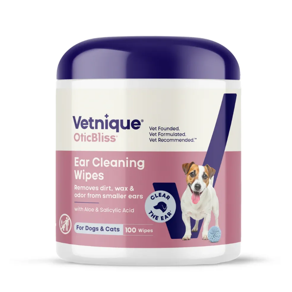 Oticbliss Ear Cleaning Wipes For Dogs & Cats, 100 ct