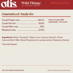 OTIS Wild Things Bison Jerky Treats for Dogs (4 oz)