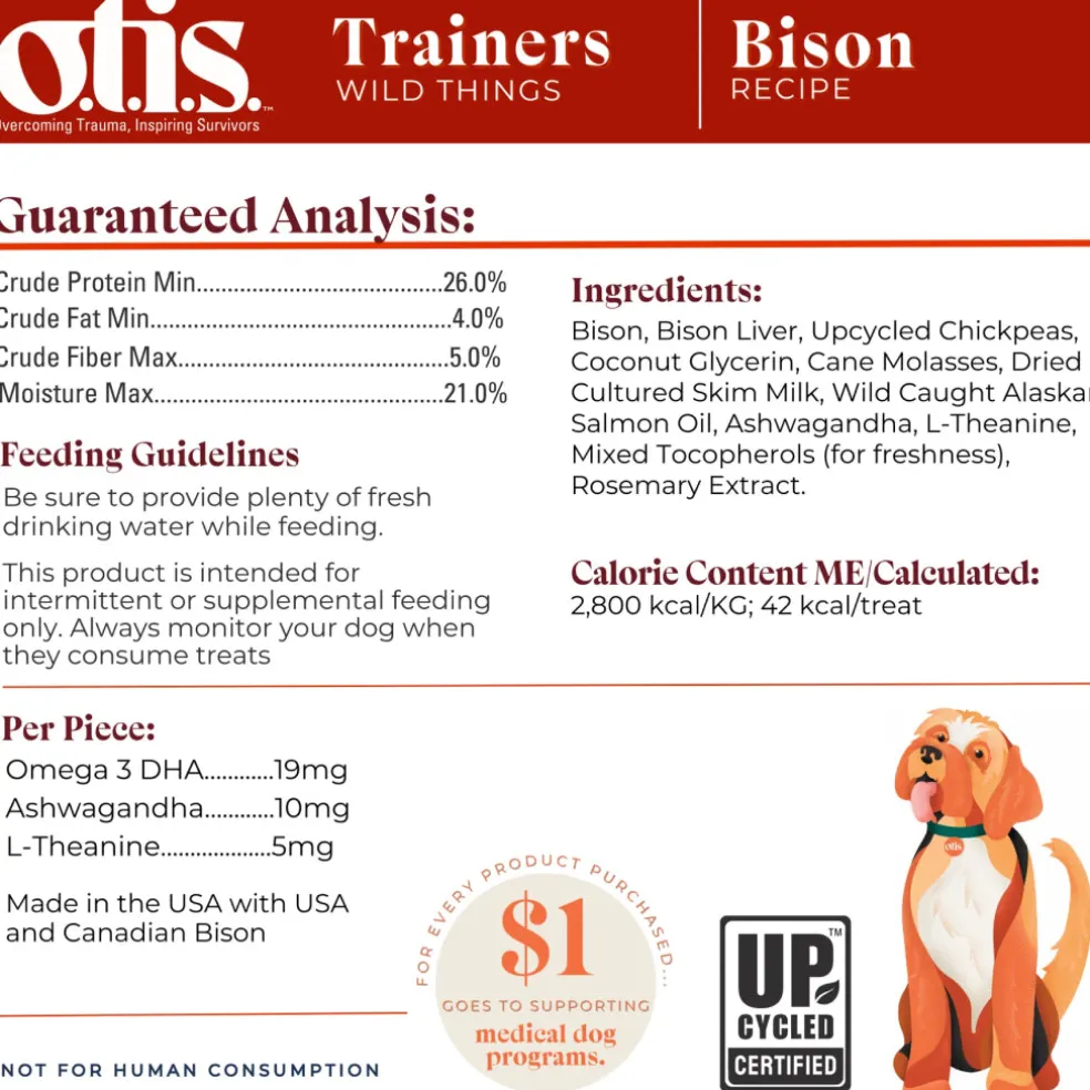 OTIS Wild Things Bison Trainers Bite-Sized Treats for Dogs (4 oz)