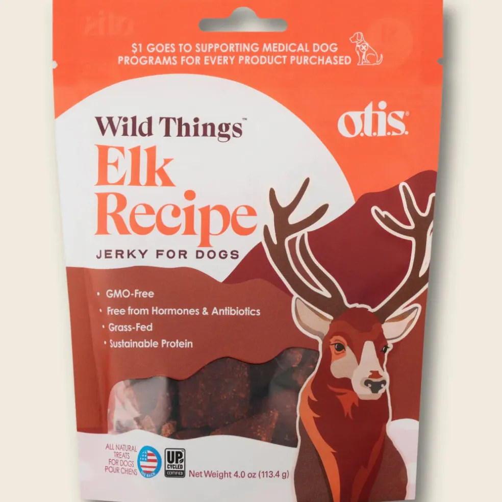 OTIS Wild Things Elk Jerky Treats for Dogs (4 oz)