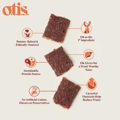 OTIS Wild Things Elk Jerky Treats for Dogs (4 oz)
