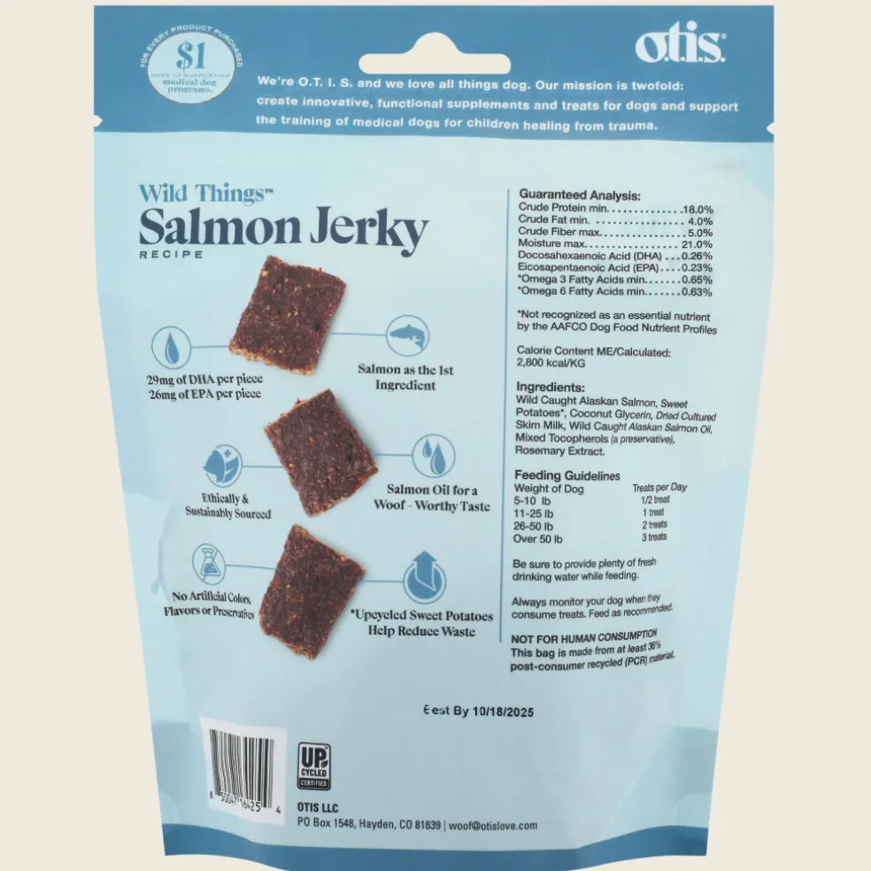OTIS Wild Things Salmon Jerky Treats for Dogs (4 oz)