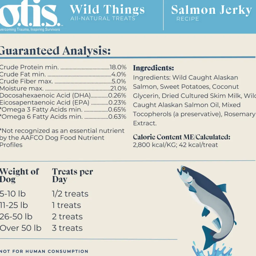 OTIS Wild Things Salmon Jerky Treats for Dogs (4 oz)