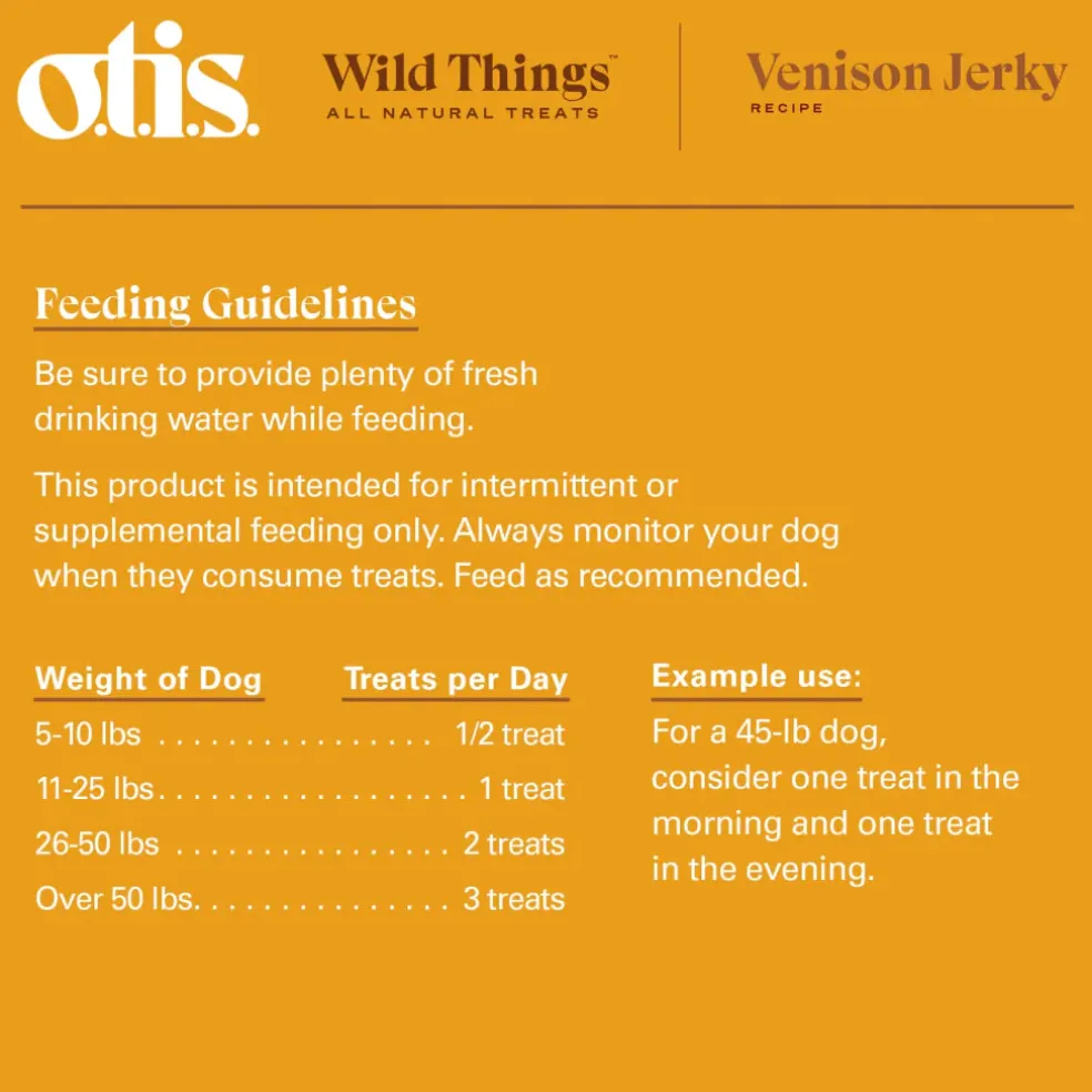 OTIS Wild Things Venison Jerky Treats for Dogs (4 oz)