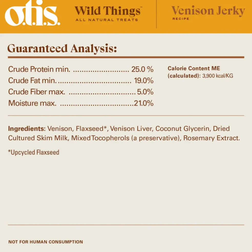 OTIS Wild Things Venison Jerky Treats for Dogs (4 oz)