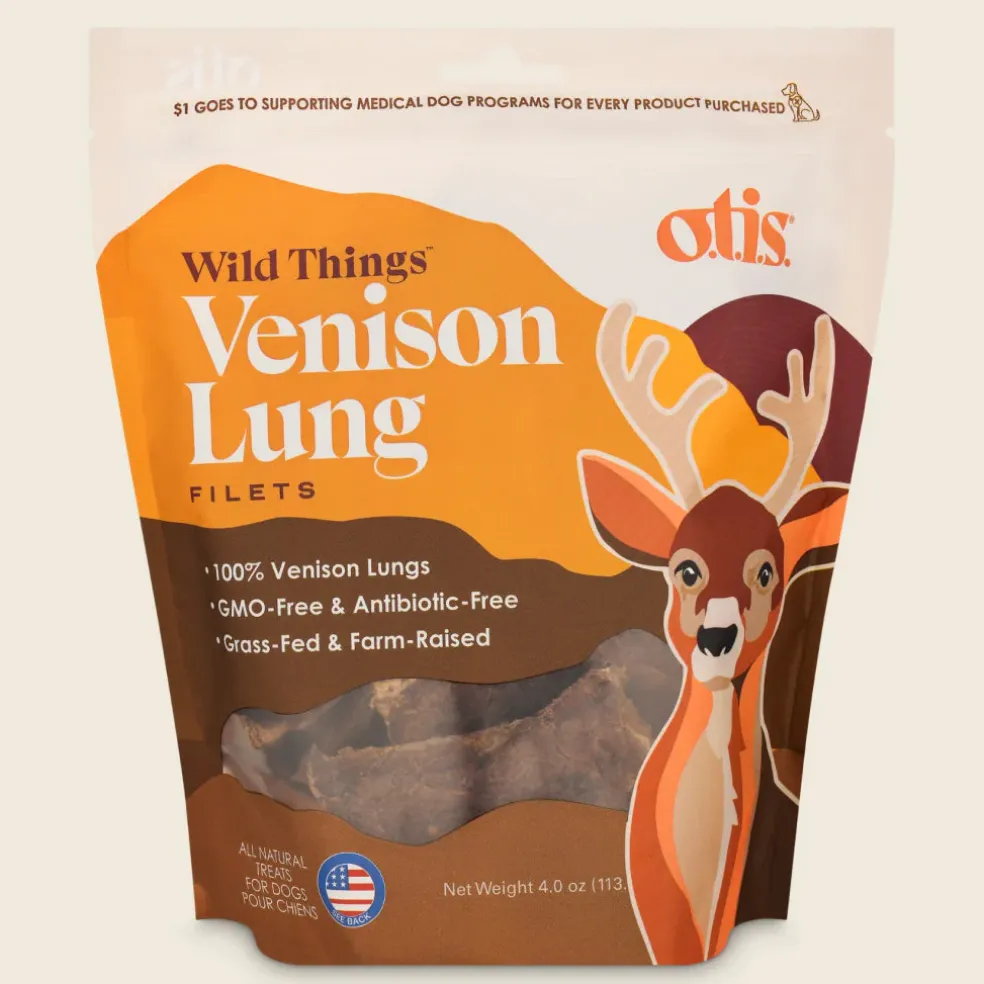 OTIS Wild Things Venison Lung Filets Treats for Dogs (4 oz)