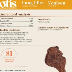 OTIS Wild Things Venison Lung Filets Treats for Dogs (4 oz)
