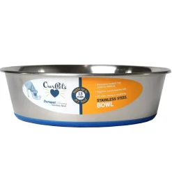 OurPets Premium Stainless Steel Rubber-Bonded Dog Bowl