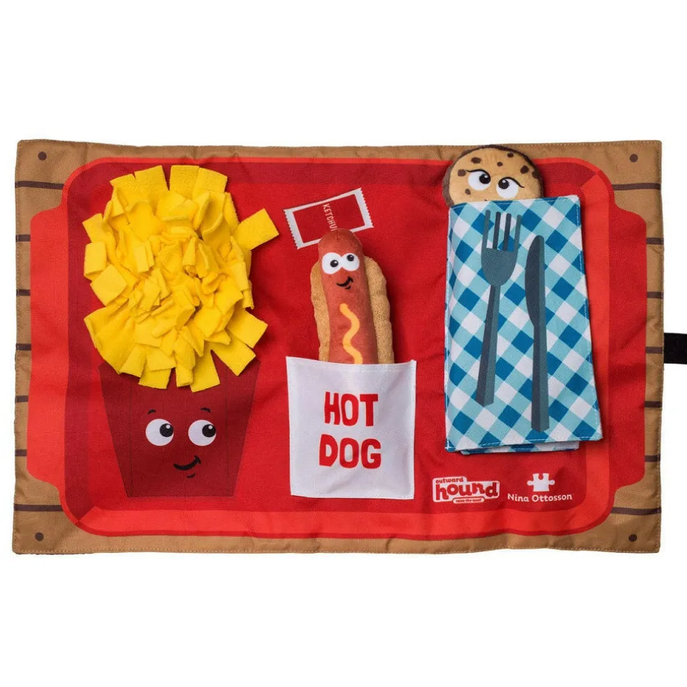 Outward Hound Activity Matz Fast Food Fun Game Plush Dog Puzzle Mat