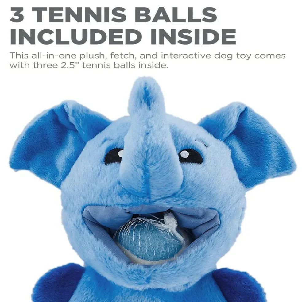 Outward Hound Ball Hogz Elephant Hide and Seek Dog Toy with Tennis Balls