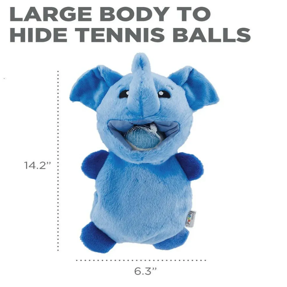 Outward Hound Ball Hogz Elephant Hide and Seek Dog Toy with Tennis Balls