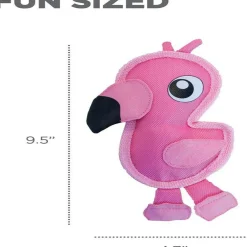 Outward Hound Fire Biterz Flamingo Plush Firehouse Material Interactive Dog Toy, Small