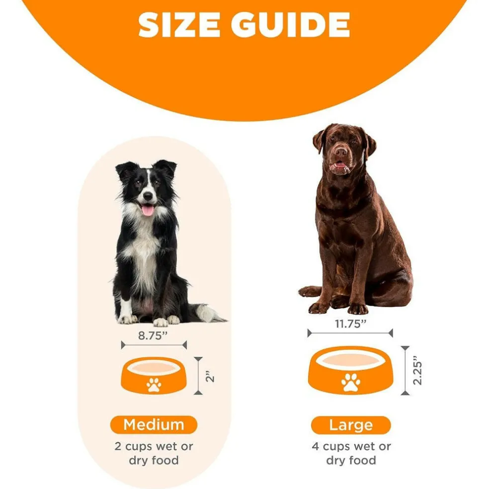 Outward Hound Fun Feeder Slo Bow Slow Feeder Dog Bowl, Orange Swirl