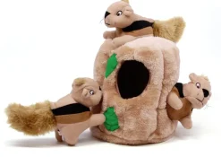 Outward Hound Hide-A-Squirrel Squeaky Brown Dog Toy