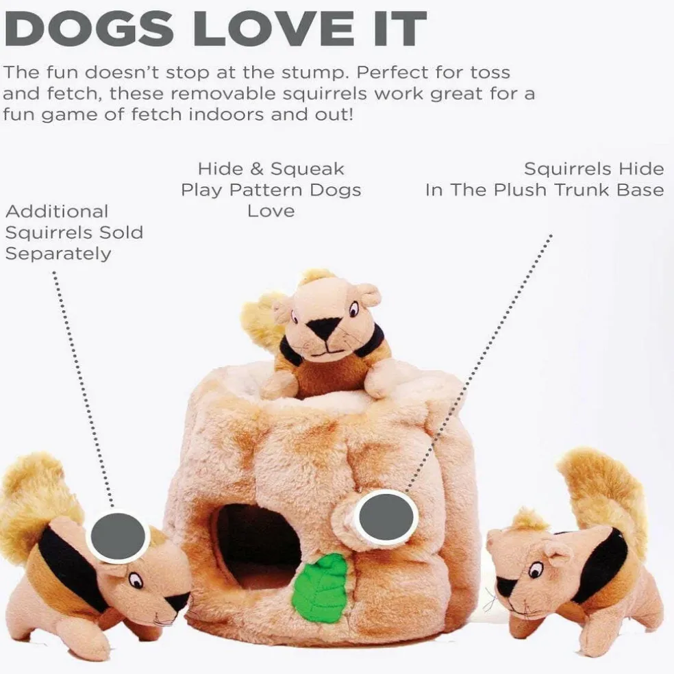 Outward Hound Hide-A-Squirrel Squeaky Brown Dog Toy