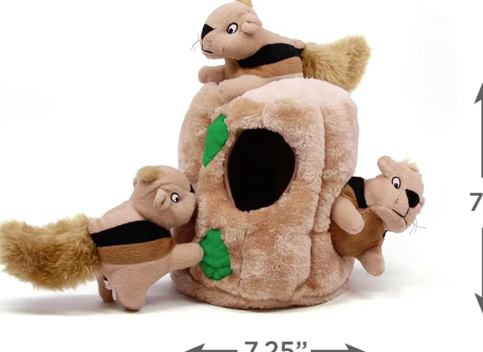 Outward Hound Hide-A-Squirrel Squeaky Brown Dog Toy