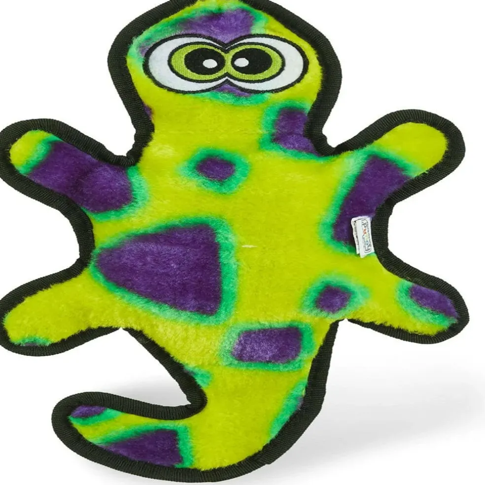 Outward Hound Invincible Gecko 2 Stuffingless Durable Squeaker Dog Toy, Medium